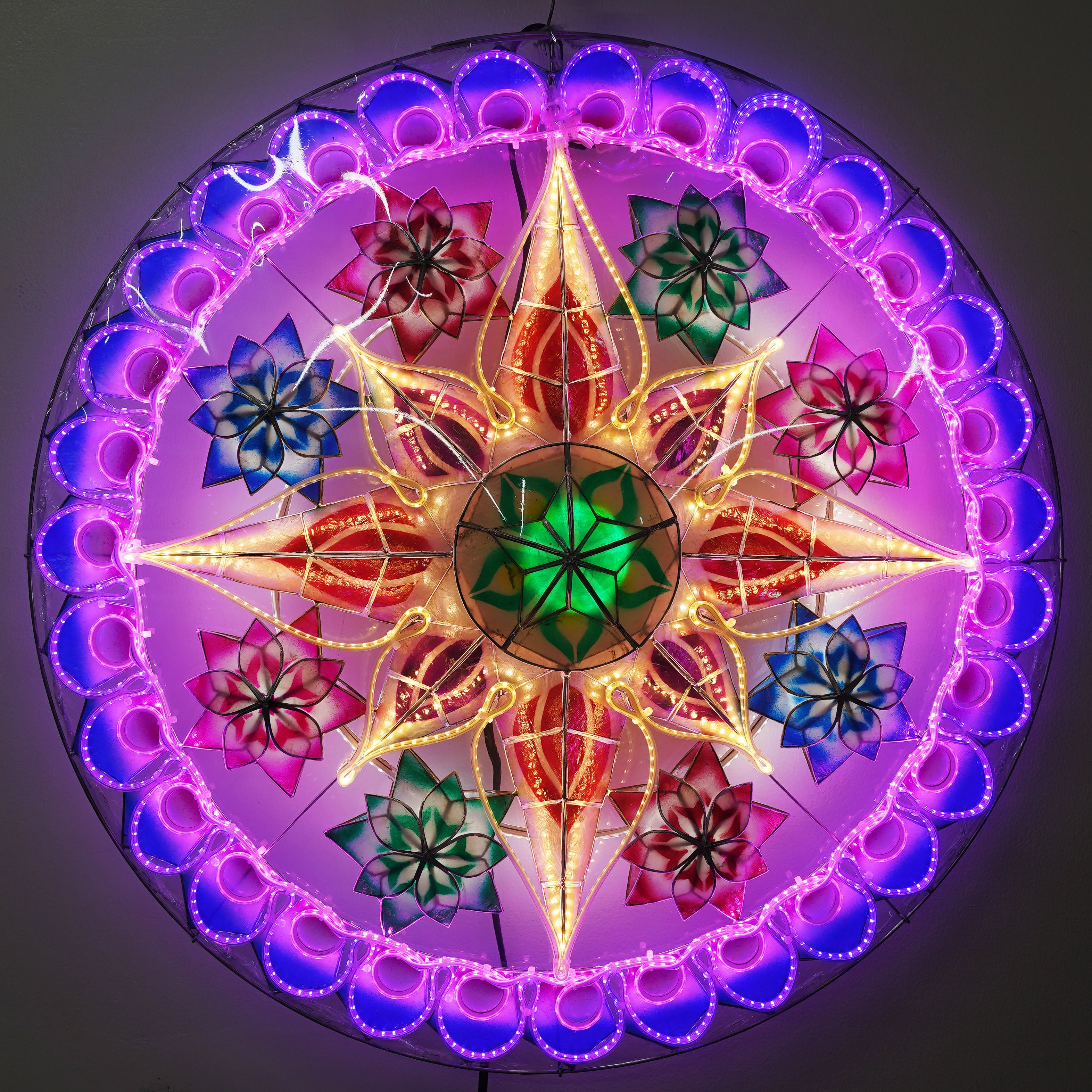 Hot Sale! Philippines Handmade Capiz Shell Christmas Star Lantern (Tala) in Purple, Blue, Yellow, White - 30 Inches
