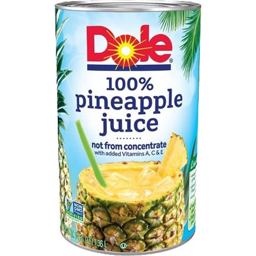 Dole 46 OZ 100% Pineapple Juice - Not From Concentrate - Premium Beverage