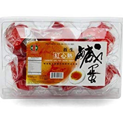 ASN/TAS - 6 Pieces of Cooked Red - Dyed Salted Duck Eggs