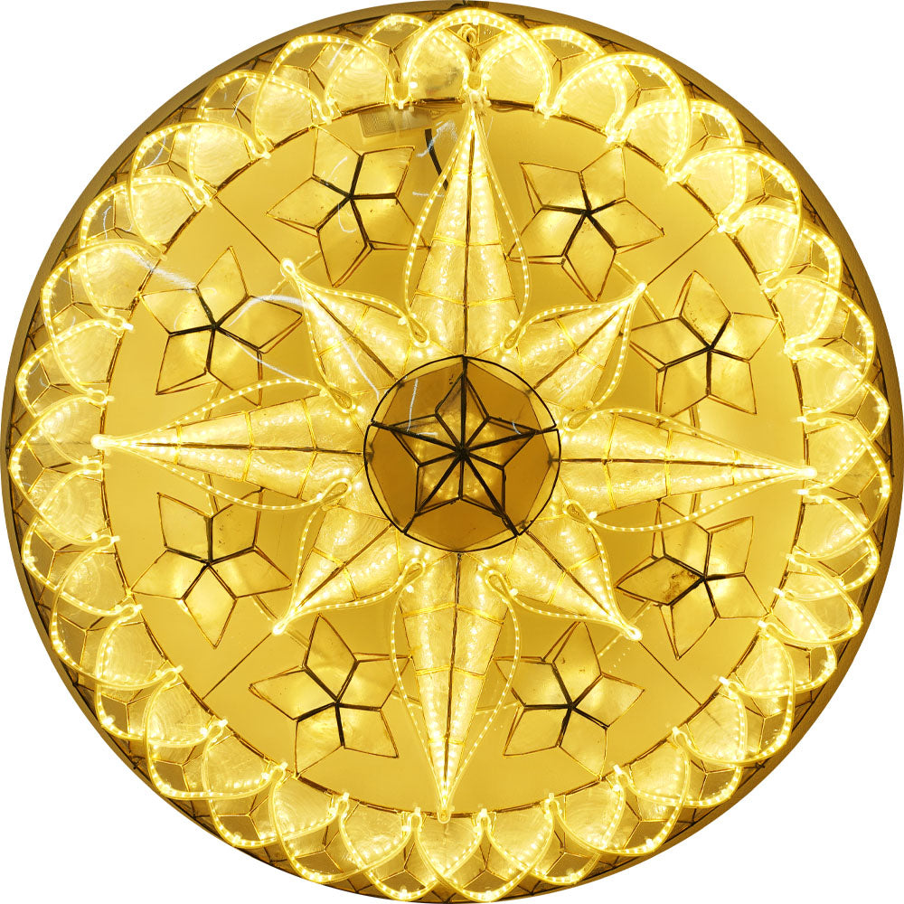 Exclusive Philippines Christmas Capiz Parol Star Lantern - White LED Show, 30 Inches, 4 KG, 110V