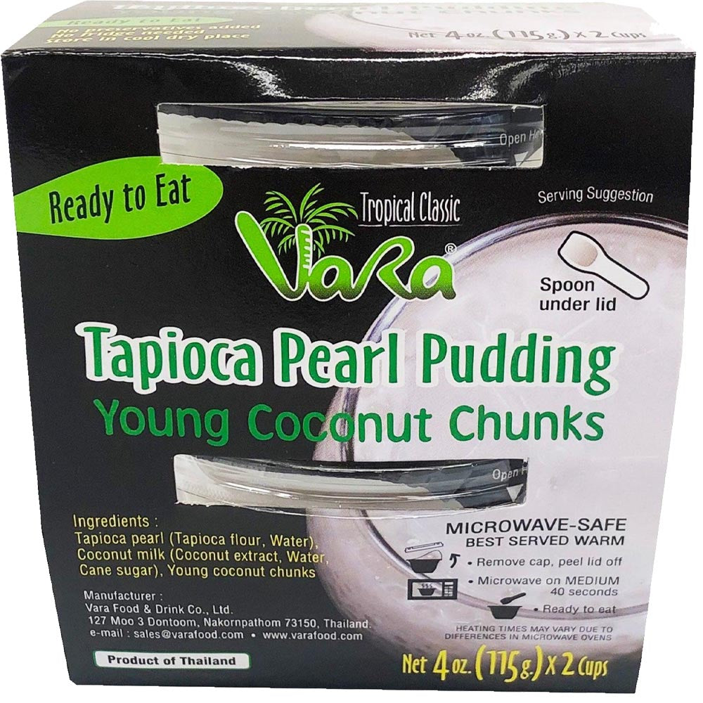 Vara Tapioca Pearl Pudding with Young Coconut Chunks - 2 Cups (4 OZ) - Delightful Treat