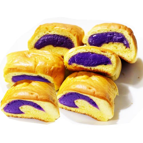Valerios Pan De Ube (Purple Yam Filled Bread) - 6 Piece Pack, 8 OZ - Tasty Snack Deal