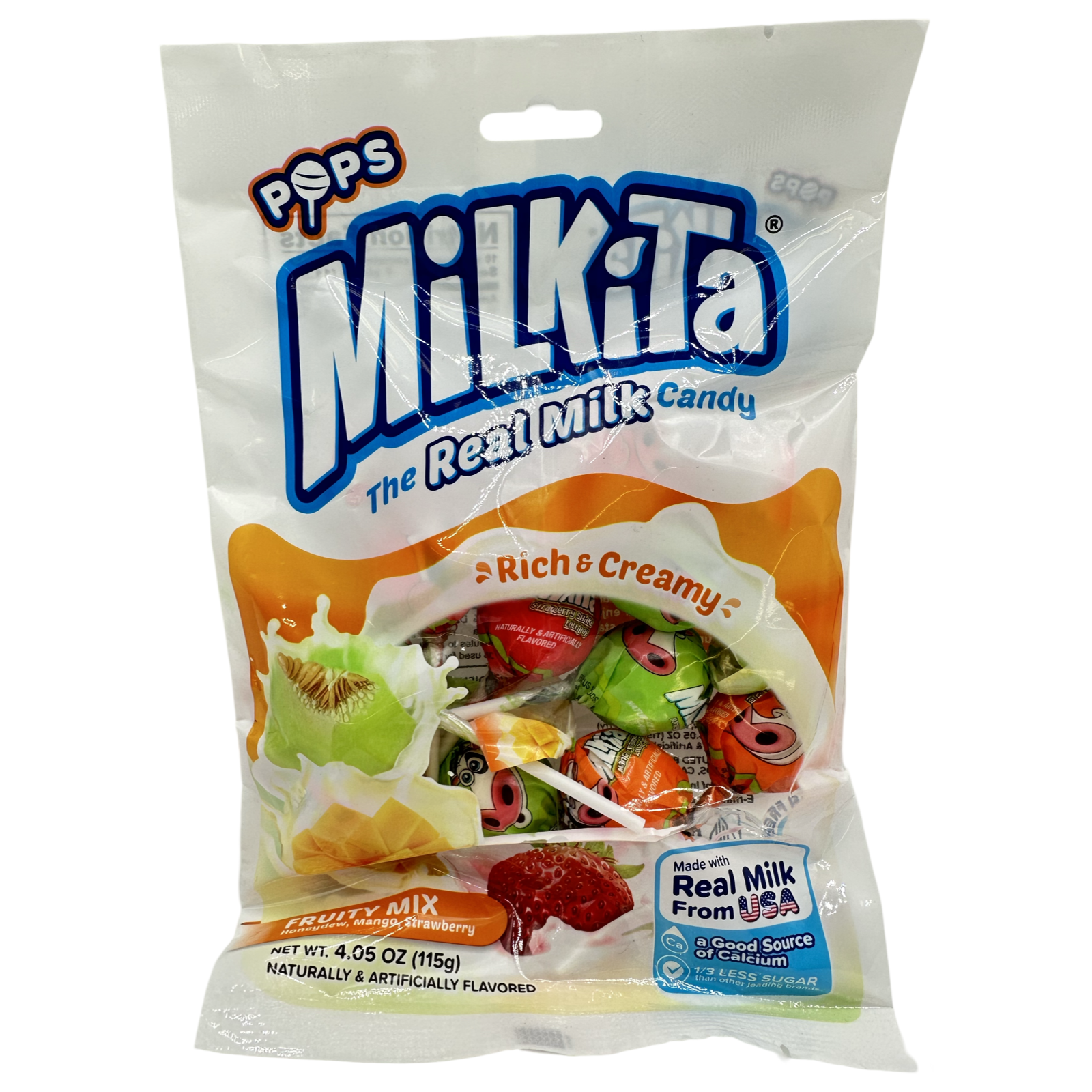 Milkita Milky Creamy Lollipops - Fruity Mix, 15 Pieces (172.5 G)