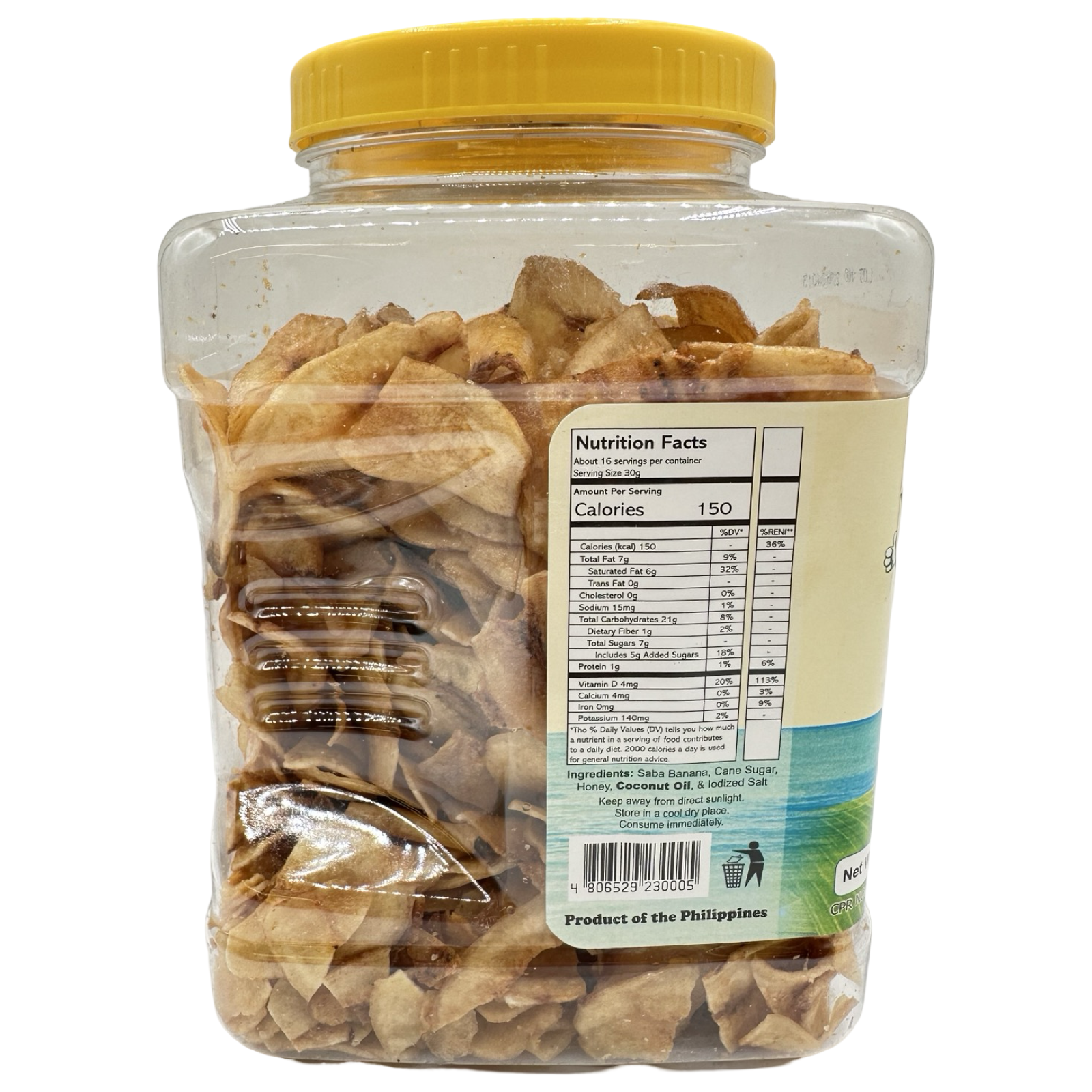 Guzto Organic Banana Chips - 500 G Jar, A Healthy Snack!