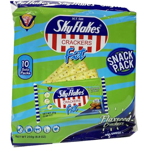 M.Y. San Skyflakes Fit Flaxseed Crackers - 10 Pack (250 G) - Delicious Snack Offer