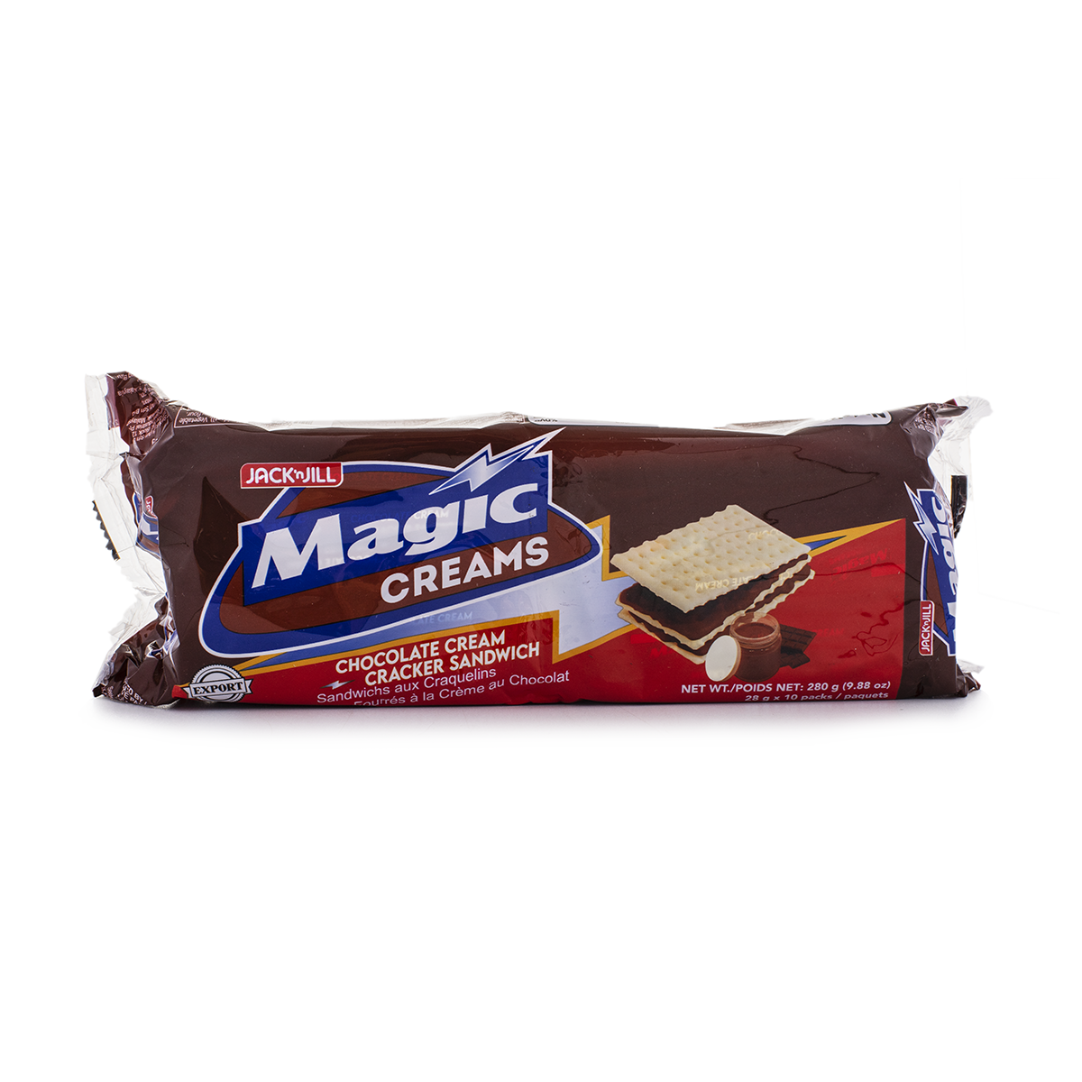 Jack 'n Jill Magic Creams - 10-Pack 280G Chocolate Cream Cracker Sandwiches