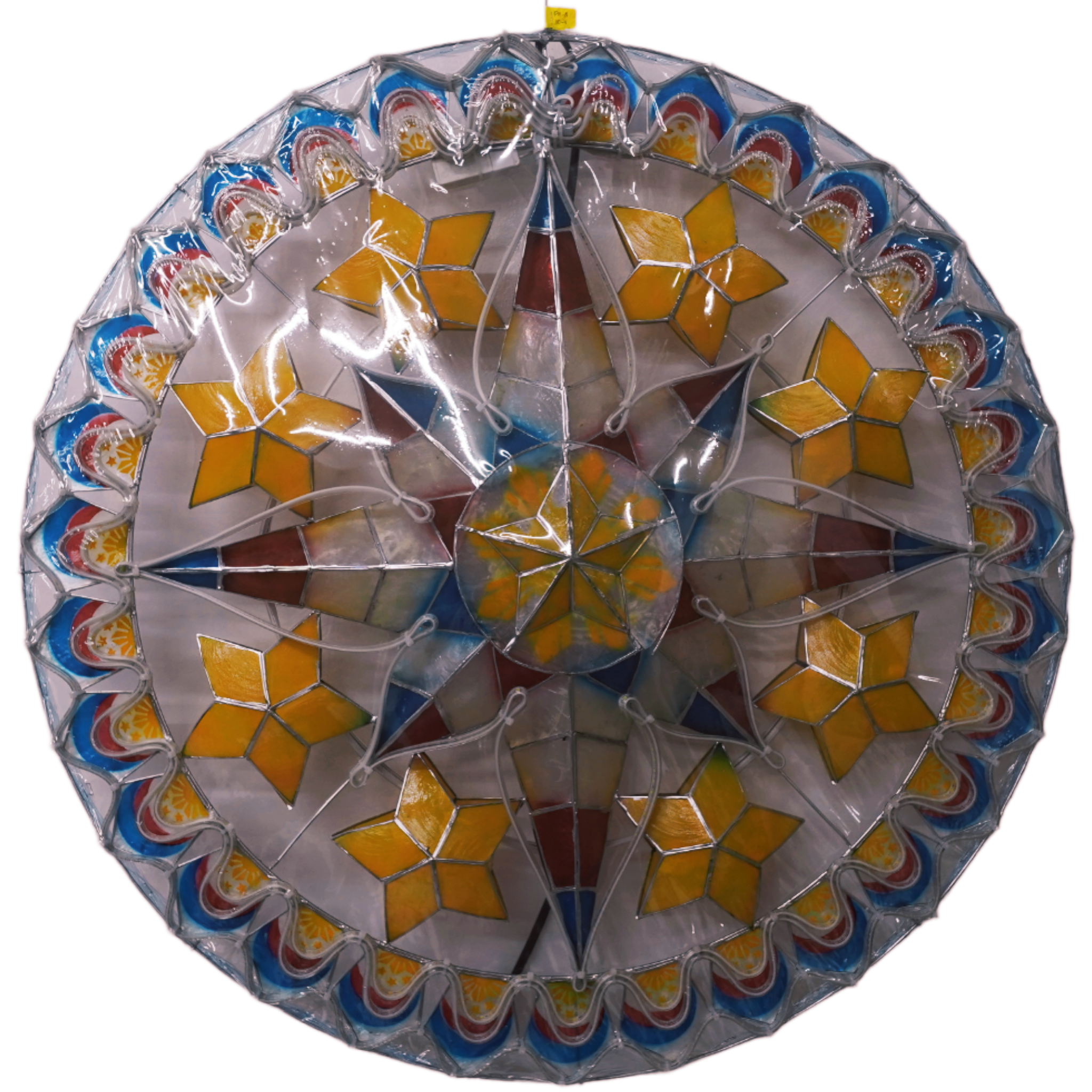 Philippine Handmade Christmas Capiz Parol Star Lantern with Multi - color LED Show, 30 Inches, 4 KG, 110V