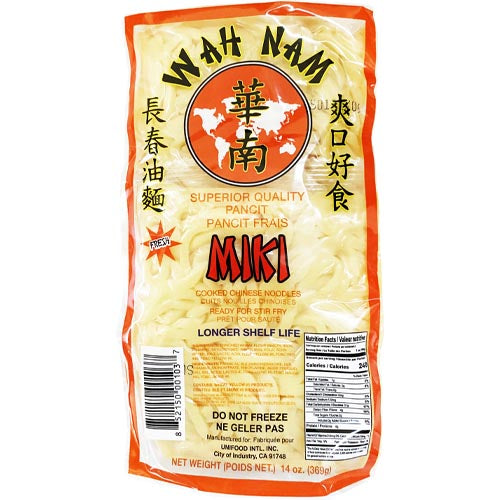 Wah Nam - Premium Fresh Miki Pancit - Cooked Chinese Noodles for Stir Fry, 14 OZ