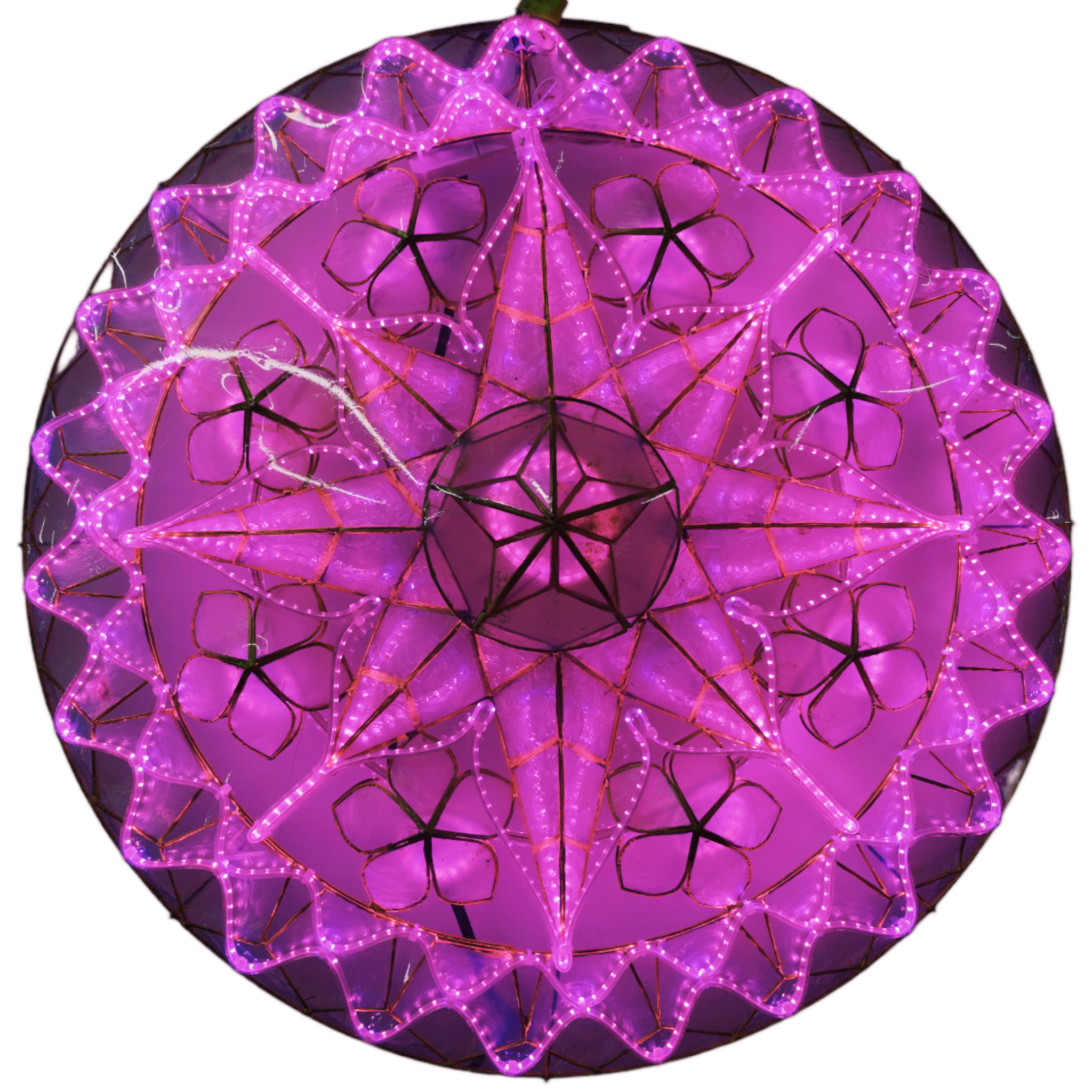 Limited Offer! Purple Filipino Christmas Capiz Parol Lantern Star (Tala) - 24 Inches, 2 KG, 110 V LED Show (ACTala20)