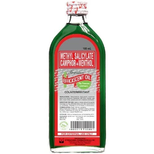 100 ML Efficascent Oil: Methyl Salicylate, Camphor & Menthol Counterirritant