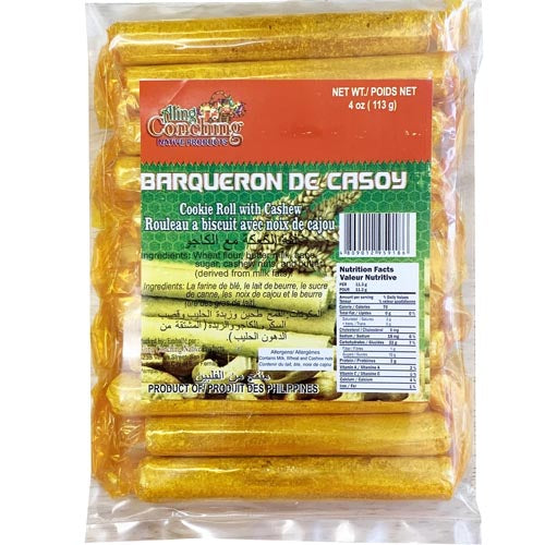 Aling Conching's 4 OZ Delicious Cashew-Filled Cookie Roll - Barqueron De Casoy