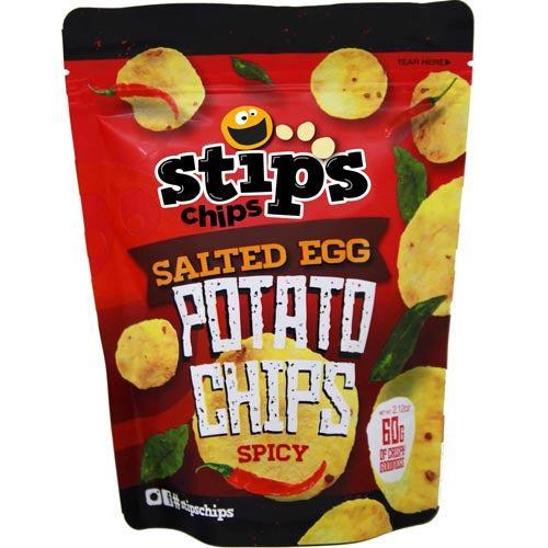 Get Your Hands on Spicy Salted Egg Flavored Potato Chips - Stips Chips!