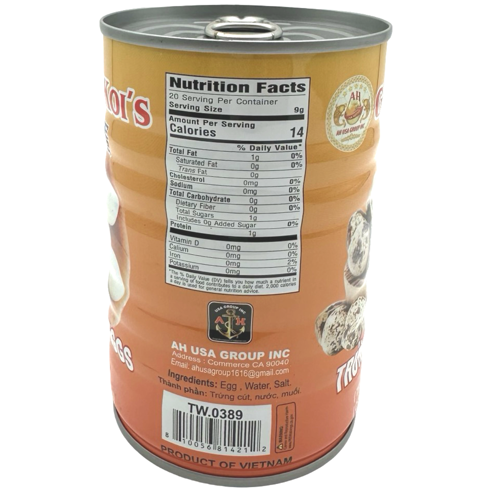 AH USA Golden Koi Instant Quail Eggs in Water - 400G (Great Deal!)