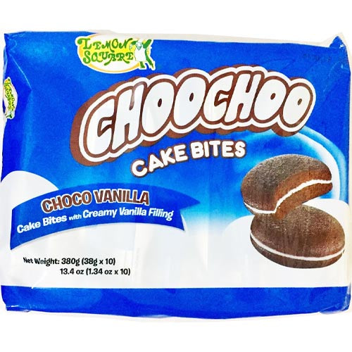 10-Pack 380G Choco Vanilla Cake Bites with Creamy Vanilla Filling - Lemon Square ChooChoo