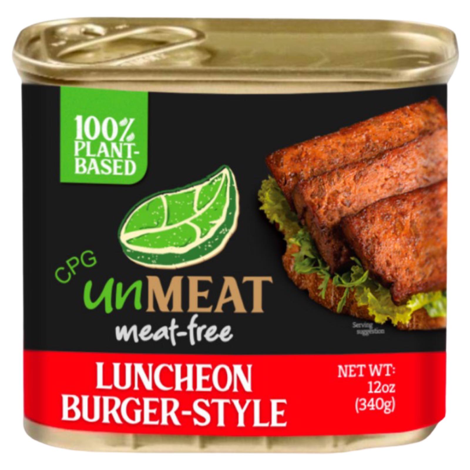 100% Plant-Based Burger-Style Unmeat Luncheon - 340 G, Meat-Free