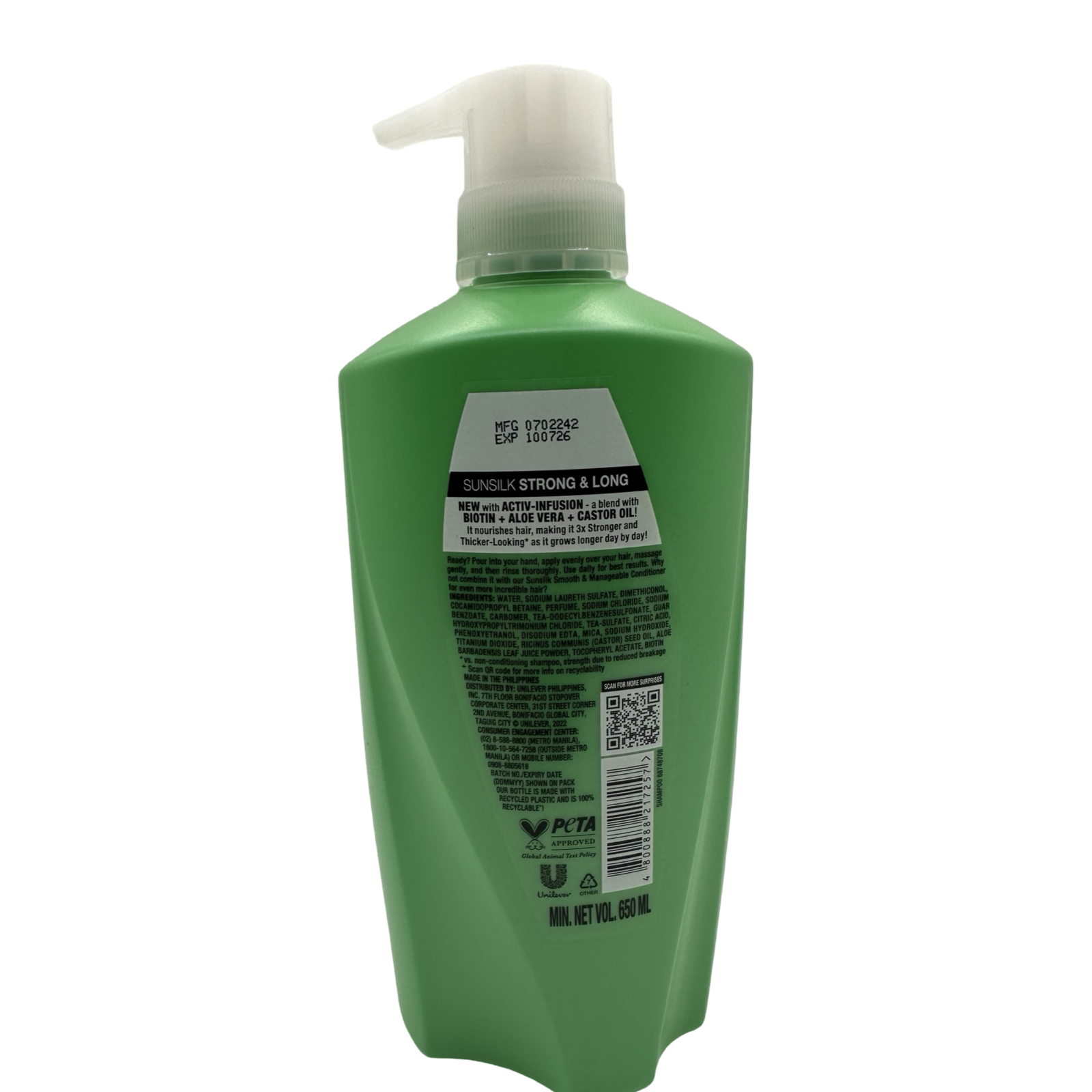 Sunsilk Co-Creations Shampoo - Biotin & Aloe Vera for Strong, Long Green-Hued Hair