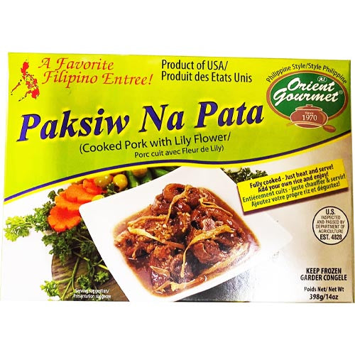 Orient Gourmet Paksiw Na Pata - Cooked Pork with Lily Flower, 14 OZ - Just Heat & Serve!