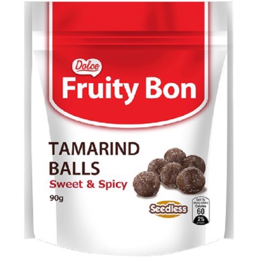 Rebisco Dolce Fruity Bon Tamarind Balls - Sweet & Spicy Delight, 90G