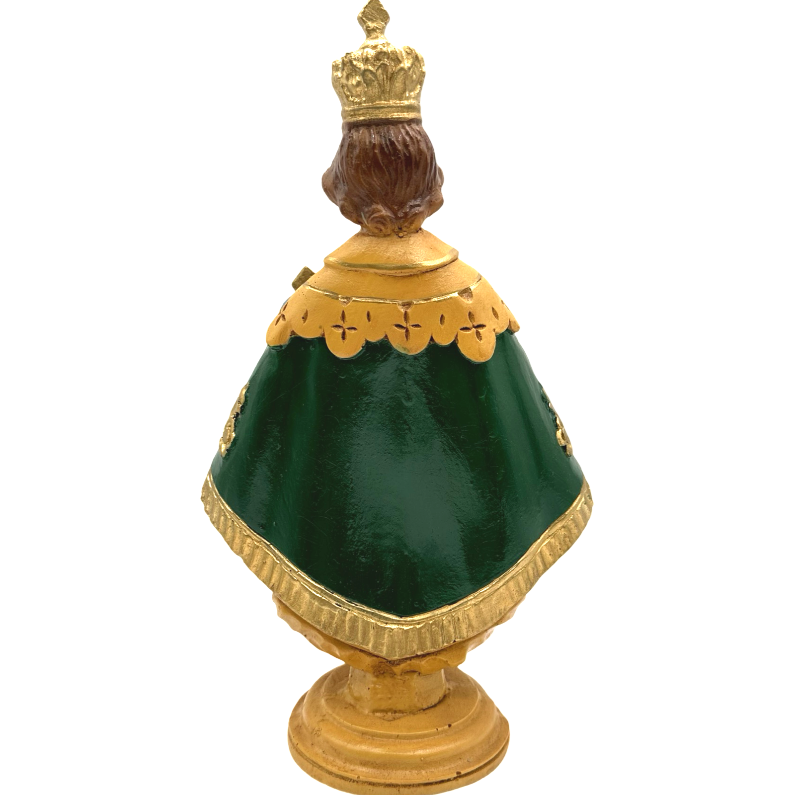 12.5x7 inches Handmade Green Sto. Niño Praga 8 Religious Statue Figurine - Philippine Handicrafts Sale