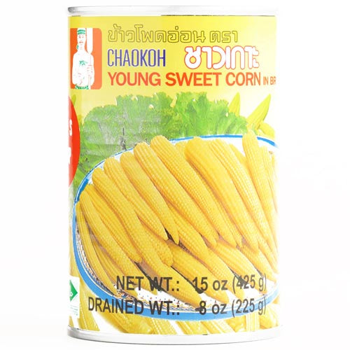 Chaokoh - 15 OZ Whole Young Sweet Corn Preserved in Brine