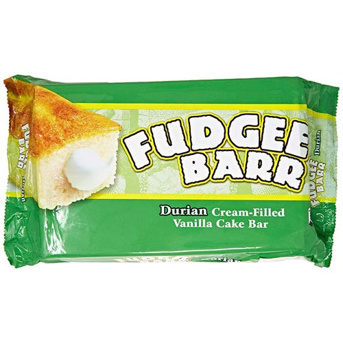 Rebisco Fudgee Barr - 10 Pack Vanilla Cake Bars Filled with Durian Cream, 42g Each