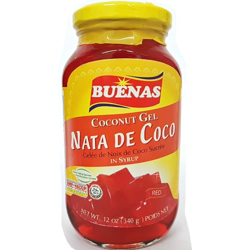 Buenas Red Coconut Gel in Syrup - 12 OZ: A Tasty Treat!