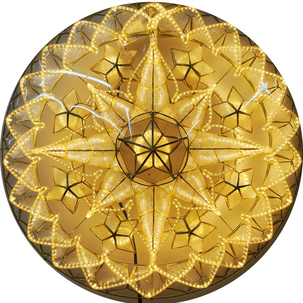 Limited Offer! 24-Inch White LED Philippines Christmas Capiz Parol Lantern Star