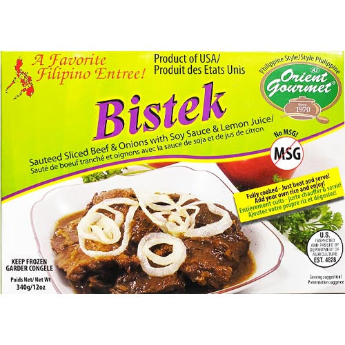 Orient Gourmet Fully Cooked 12 OZ Sauteed Sliced Beef & Onions with Soy & Lemon - Heat & Serve