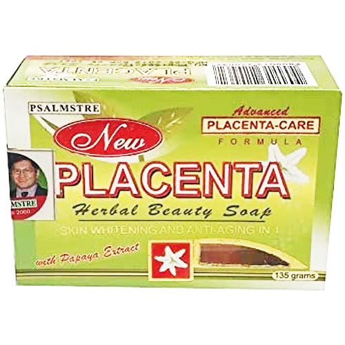Psalmstre Placenta & Papaya Extract Herbal Soap - 135G for Skin Whitening and Anti - Aging