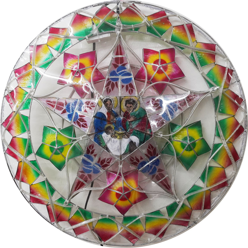 Hot! Philippines Handmade Christmas Capiz Parol Lantern Star (Tala) - Green/Red/Purple, 24 Inches, 2 KG, 110 V