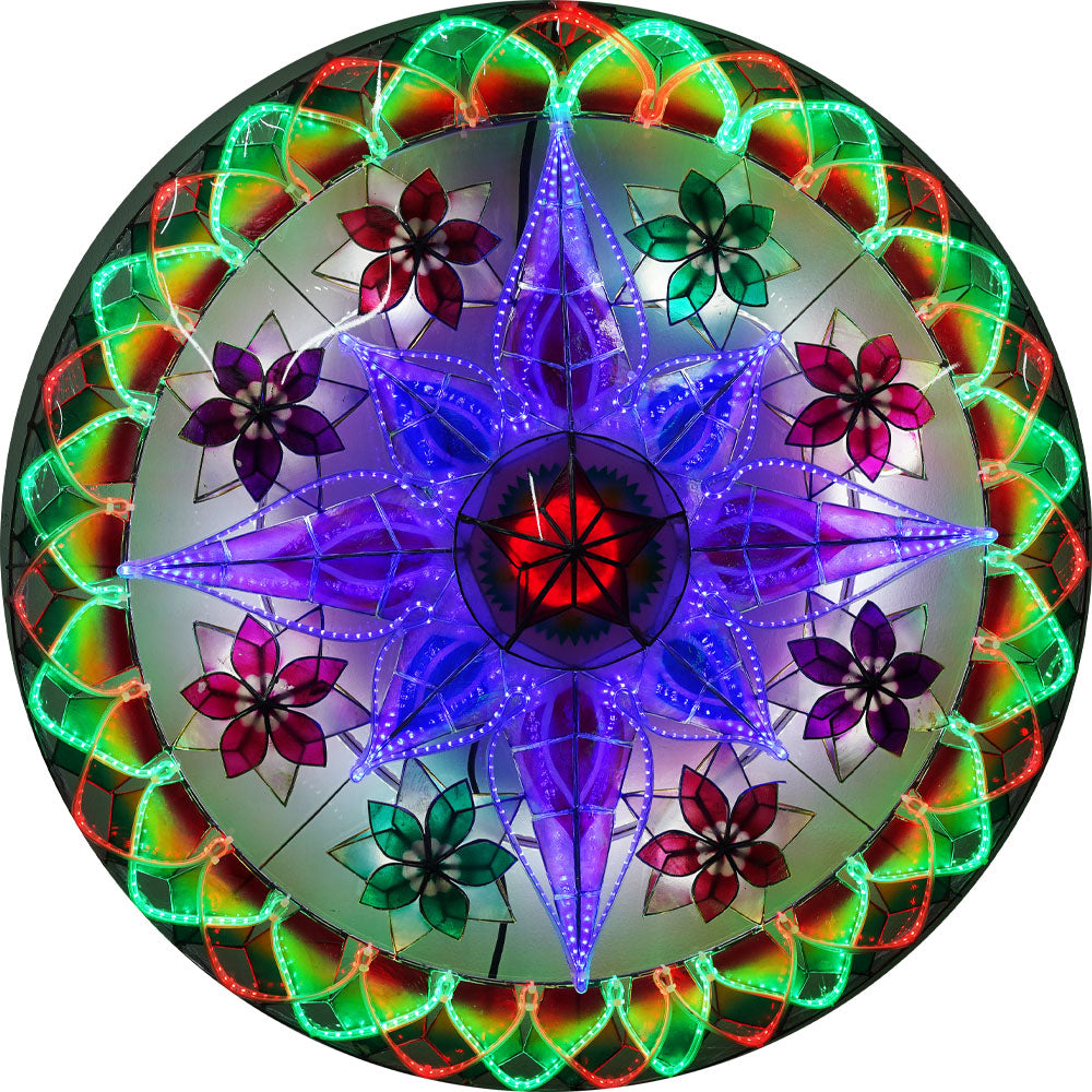 Hot Sale! Philippines Handmade Christmas Capiz Parol Lantern Star with RGBW LED Show, 30 Inches, 4 KG, 110V