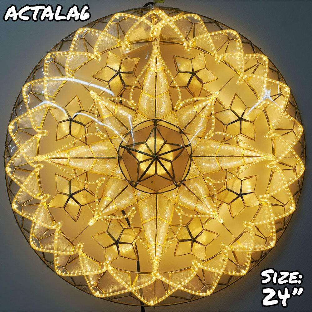 Limited Offer! 24-Inch White LED Philippines Christmas Capiz Parol Lantern Star