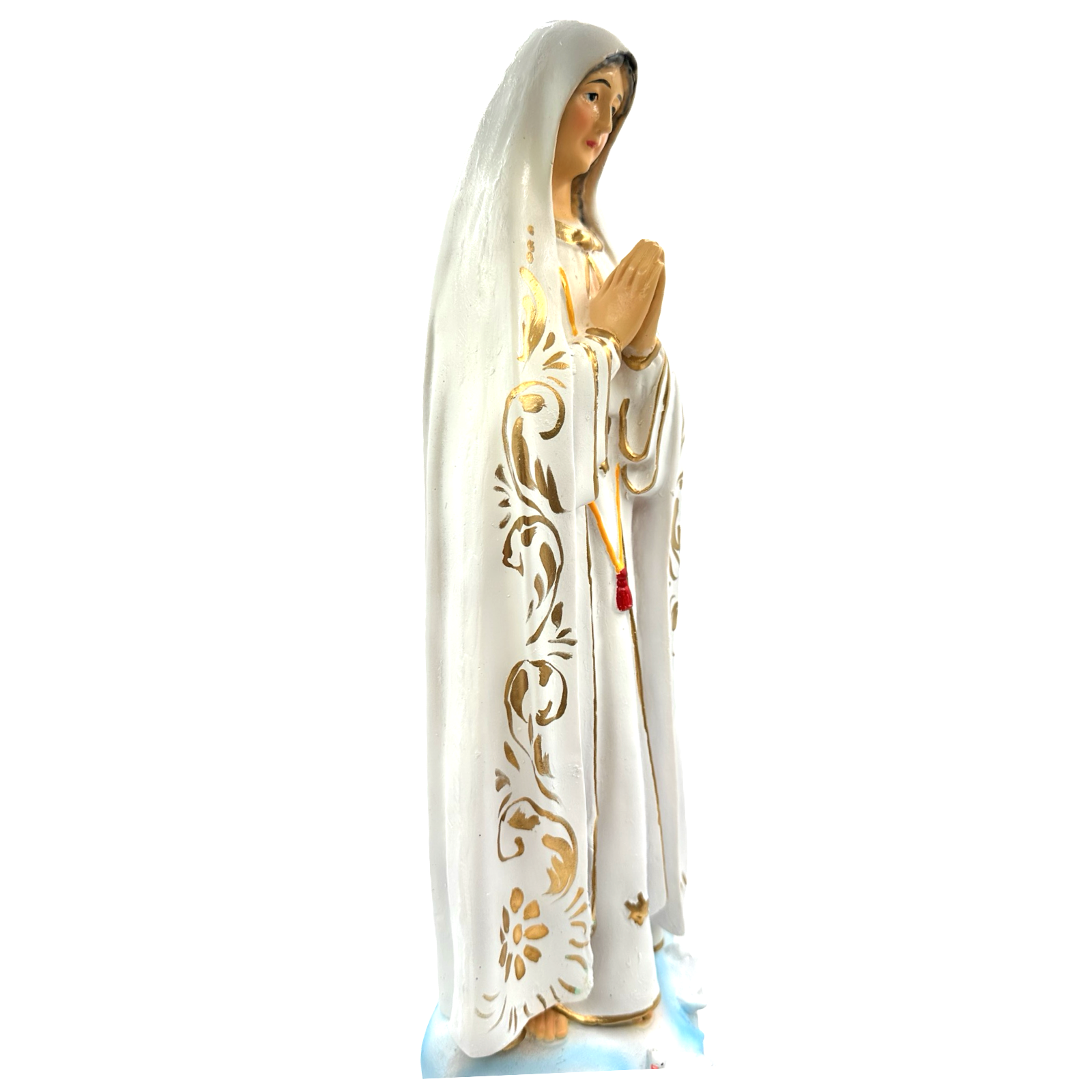 Tall Fatima Religious Statue Figurine B - 20.5 inches x 6.5 inches, Philippine Handmade Craft