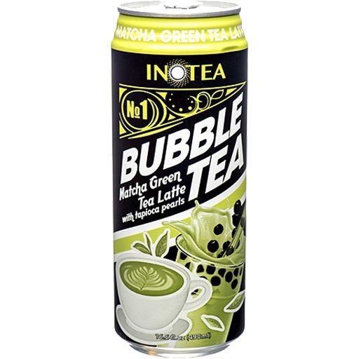 Inotea Matcha Green Tea Latte Bubble Tea with Tapioca Pearls - 16.6 FL OZ - On-the-Go Delight