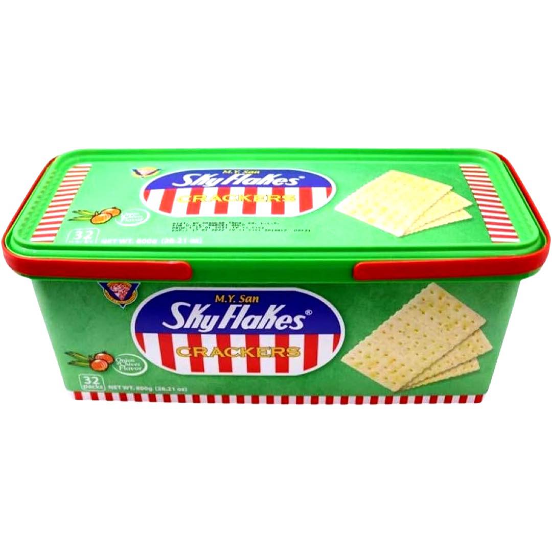 M.Y. San Skyflakes Onion and Chive Flavored Crackers - Great Deal! 32 Pack (800 G)