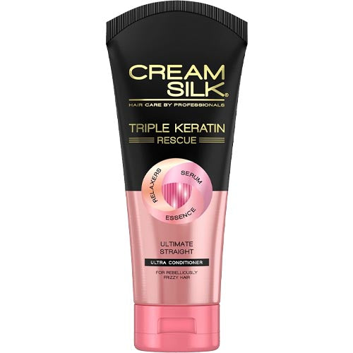 Cream Silk Ultimate Triple Keratin Rescue Ultra Conditioner for Super Smooth Straight Hair