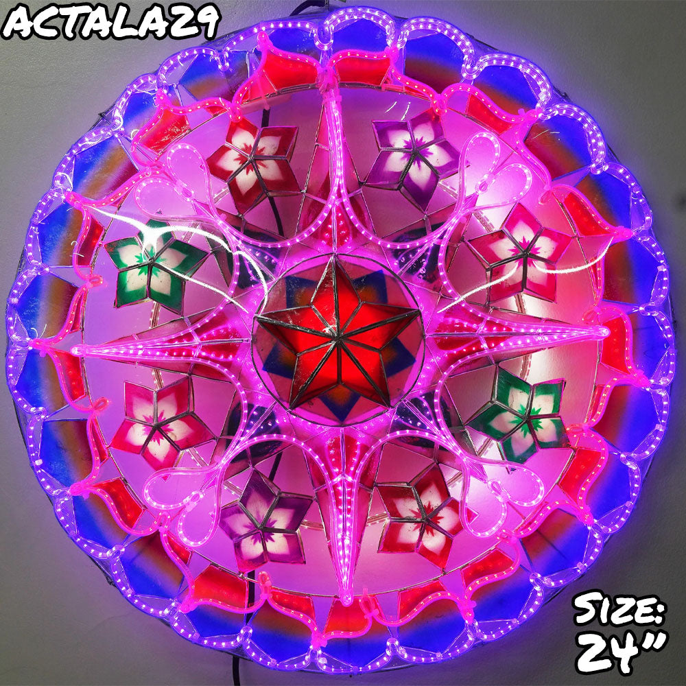 Hot Sale! Philippines Handmade Christmas Capiz Parol Lantern Star in Purple, Red, Blue - 24 Inches, 2 KG, 110 V