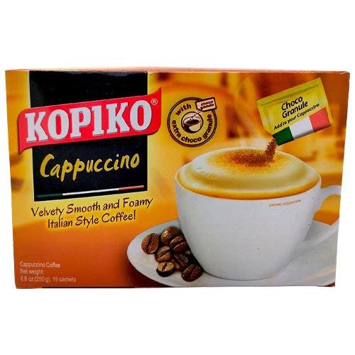 Special Offer! Kopiko Instant Cappuccino Coffee with Extra Chocolate Granules - 10 Sachets (250 G)
