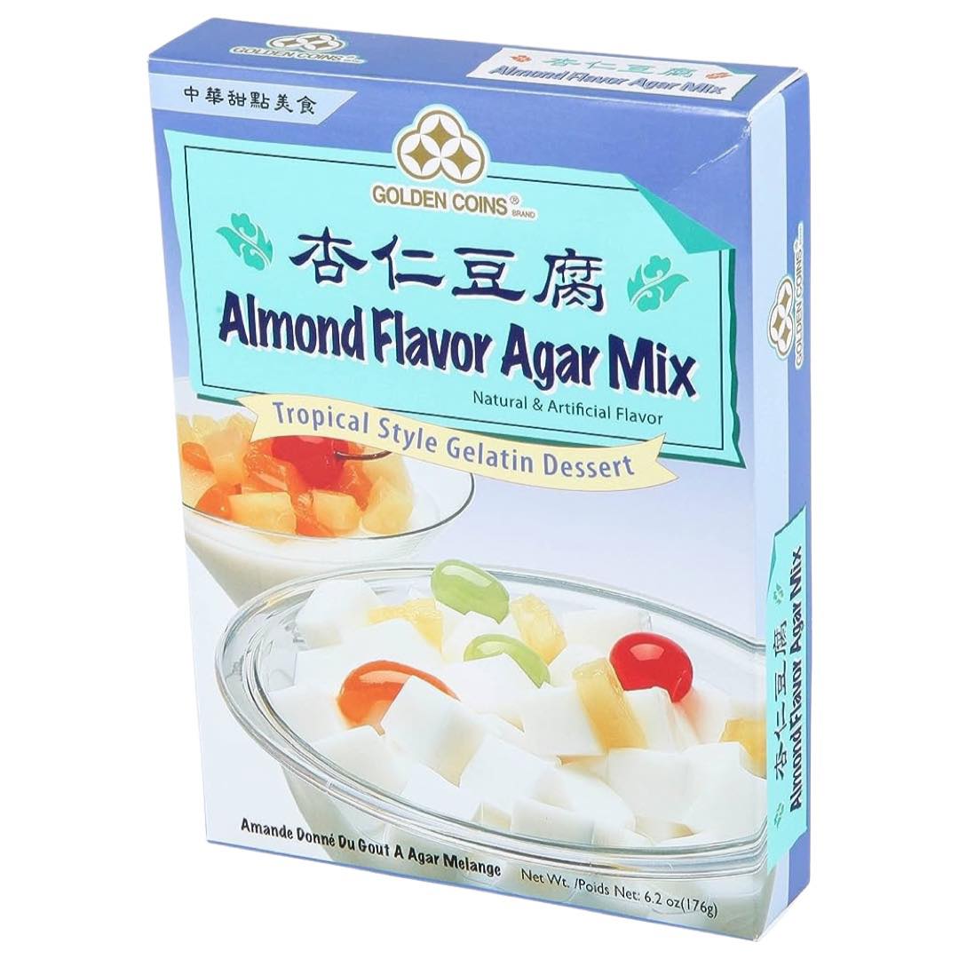 6.2 OZ Tropical-Style Golden Coins Almond Flavor Agar Gelatin Dessert Mix
