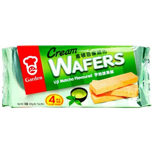 Limited-Time Offer! Garden Uji Matcha Flavored Cream Wafer Snacks - 4 Single Pack, 200 G