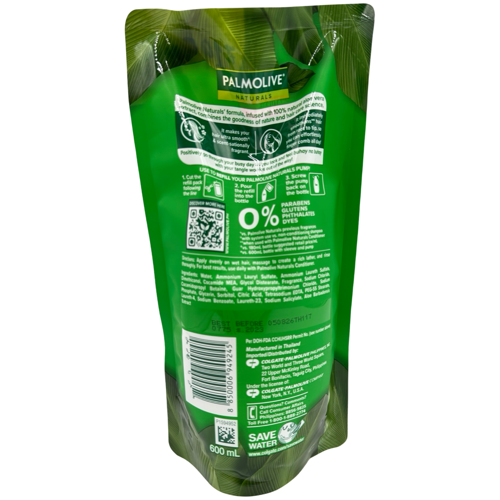 Palmolive Naturals Aloe Vera Shampoo + Conditioner Refill Pack - 600 ML | Save & Hydrate