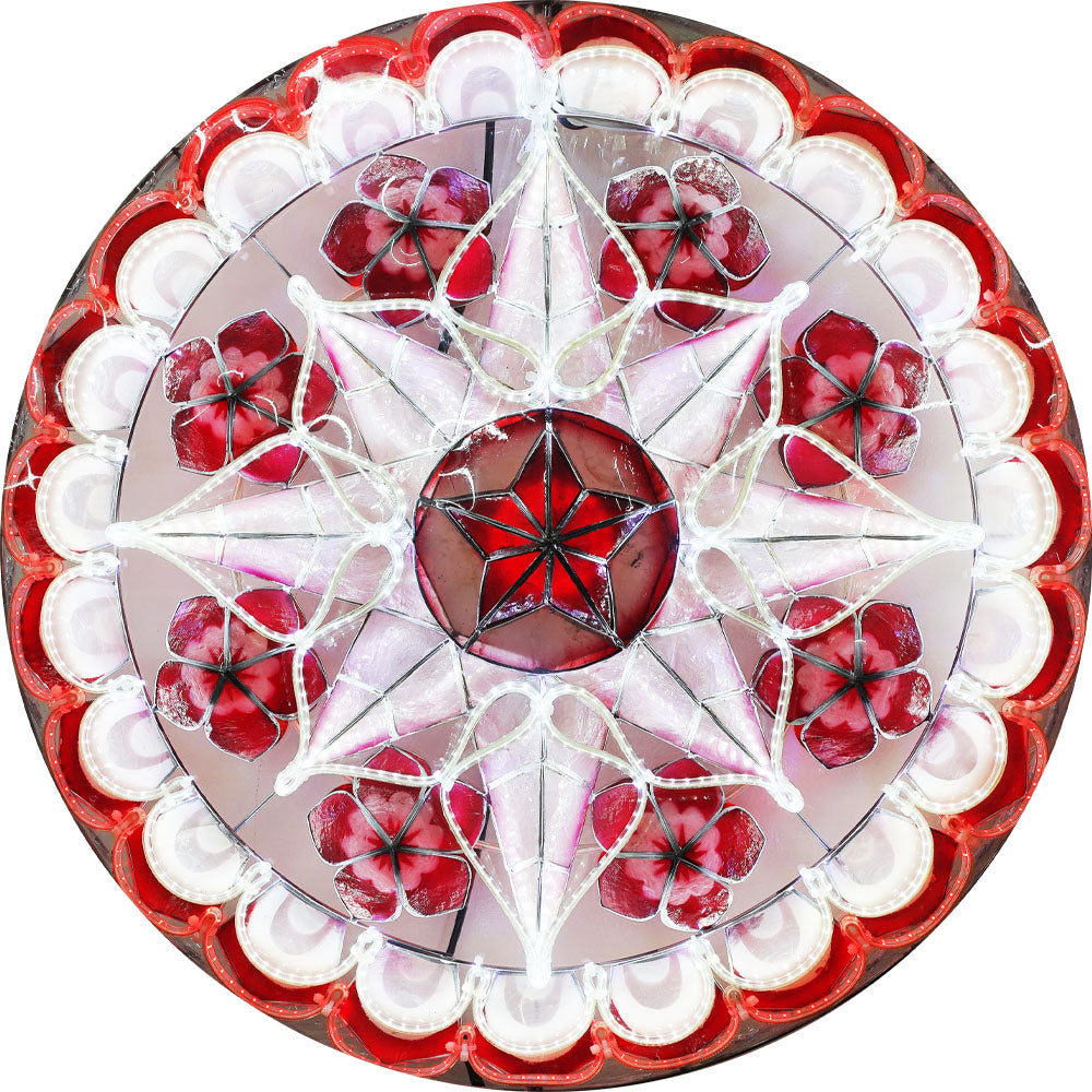 Hot Sale! Philippines Handmade Red/White Christmas Capiz Parol Lantern Star (24 Inches, 2 KG, 110 V)
