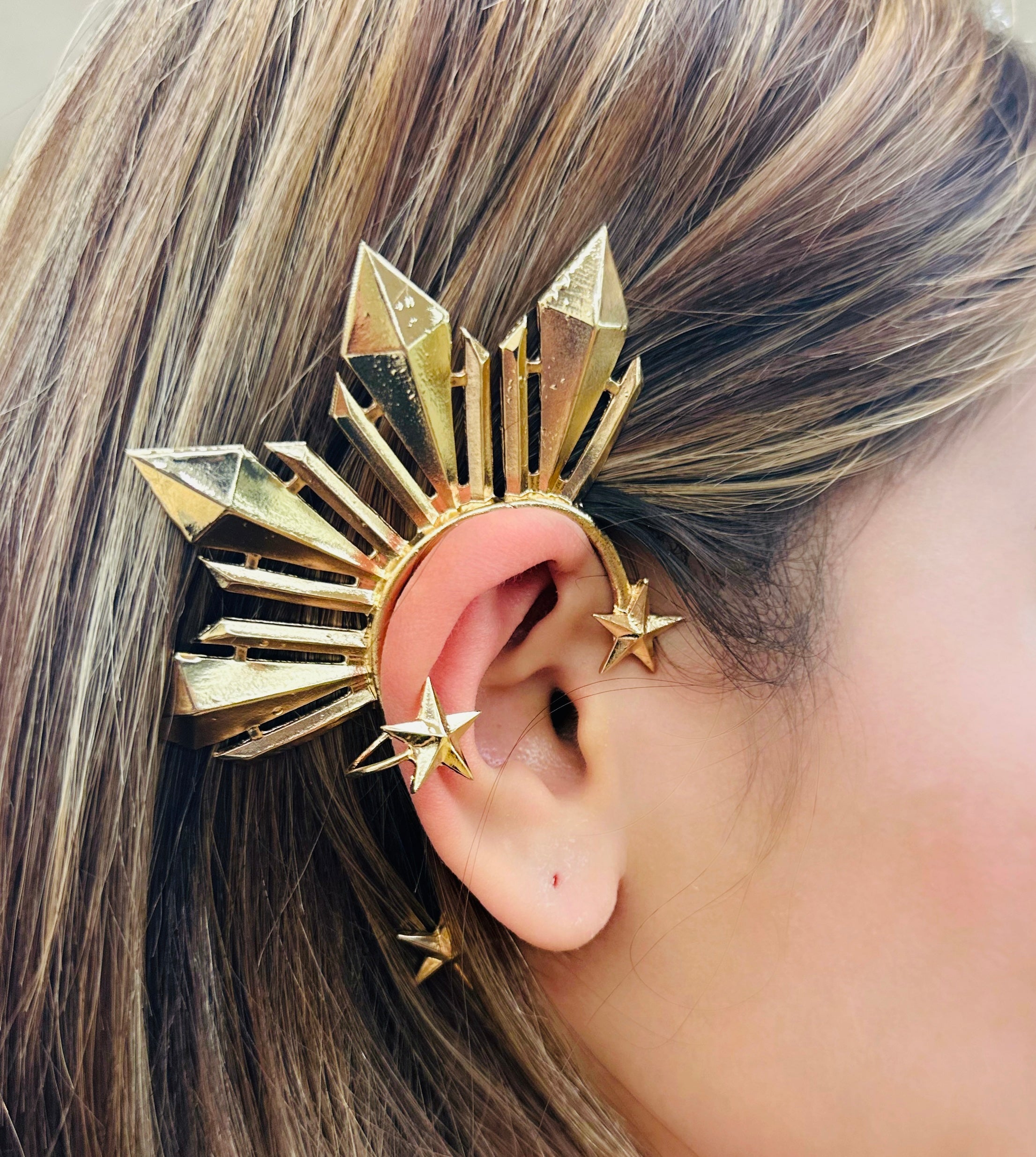 Hot! 50G Gold-plated Philippine Sun Star Ear Cuff Jewelry