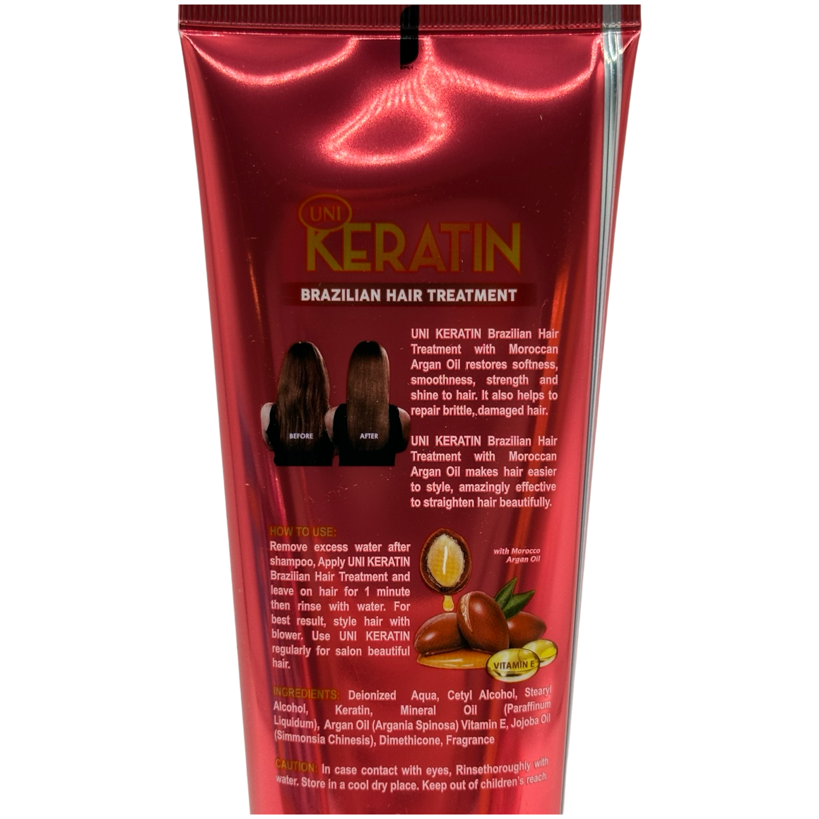 UNI Red Brazilian Keratin Hair Treatment with Moroccan Argan Oil - 200 G