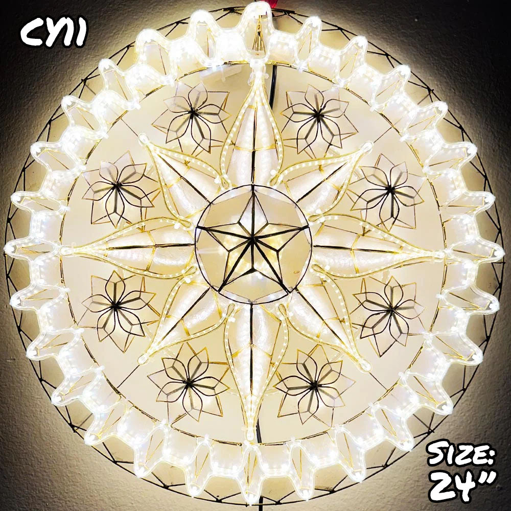 Get Your White LED Philippines Christmas Capiz Parol Lantern Star (24 Inches, 2 KG, 110V) Now!