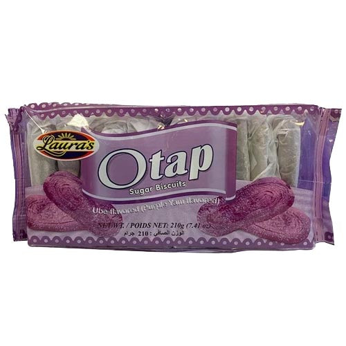 Get 210G Pack of Laura's Sugared Ube Flavored Otap Biscuits Now