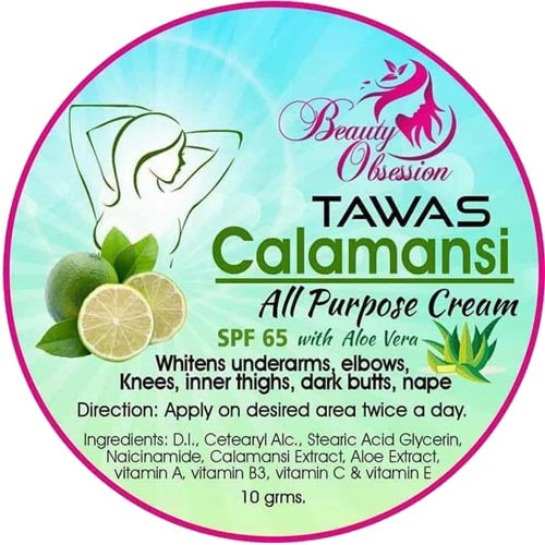 Beauty Obsession Tawas Calamansi All - Purpose Cream SPF 65 with Aloe Vera, 50g (Large) - Must - Have Beauty Product