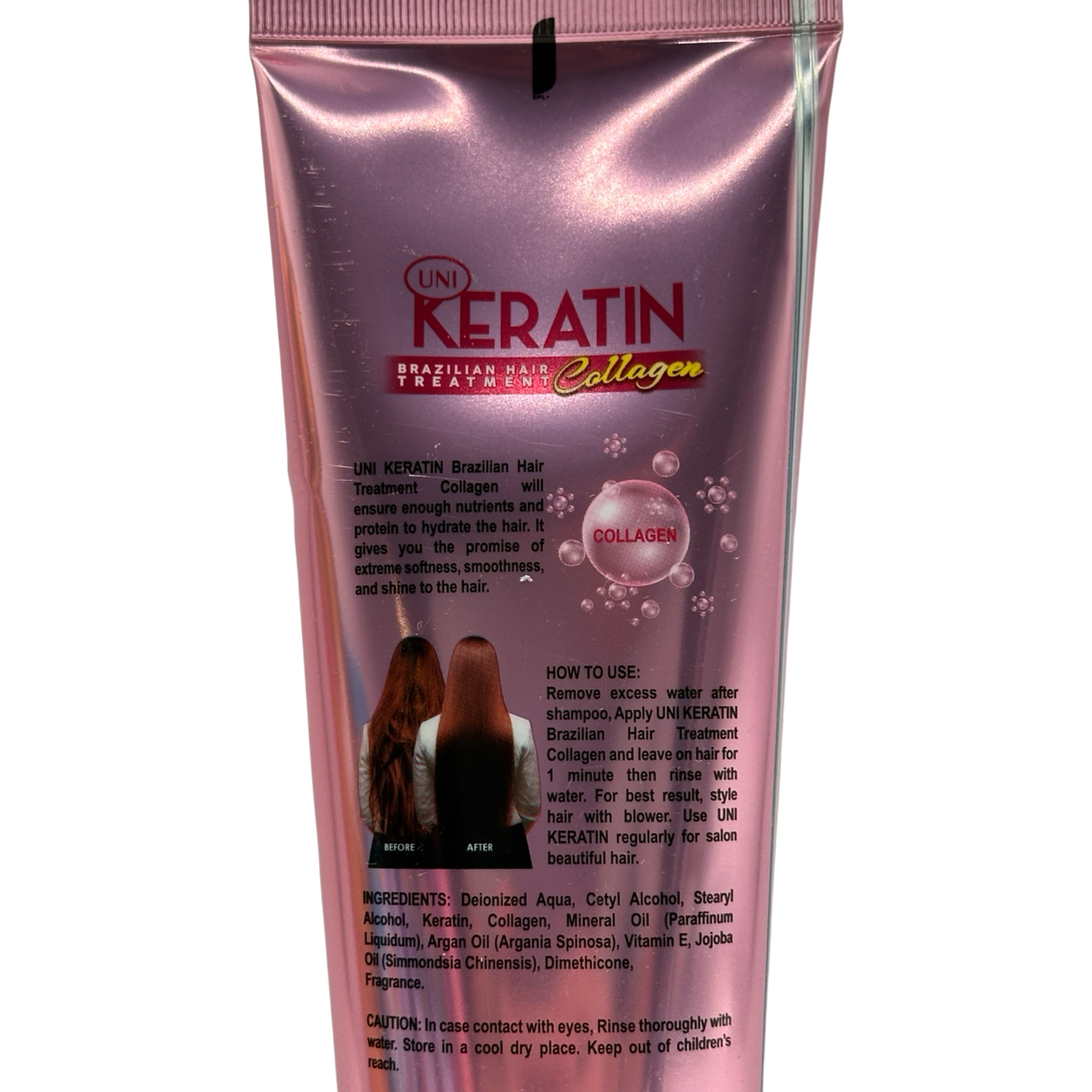UNI Collagen-infused Pink Brazilian Keratin Hair Treatment - 200 G