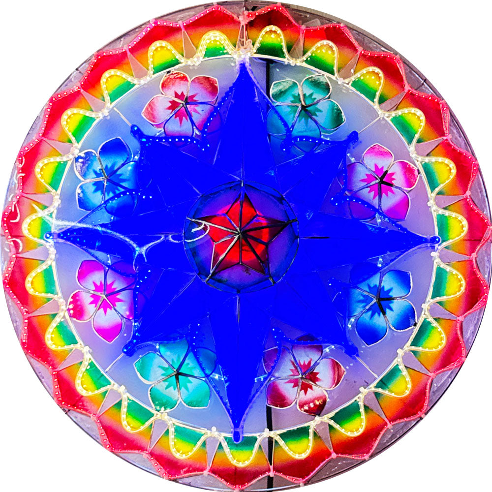 Hot! Philippines Handmade Christmas Capiz Parol Lantern Star (Tala) - Blue/Red/Green/White, 24 Inches, 2 KG, 110V
