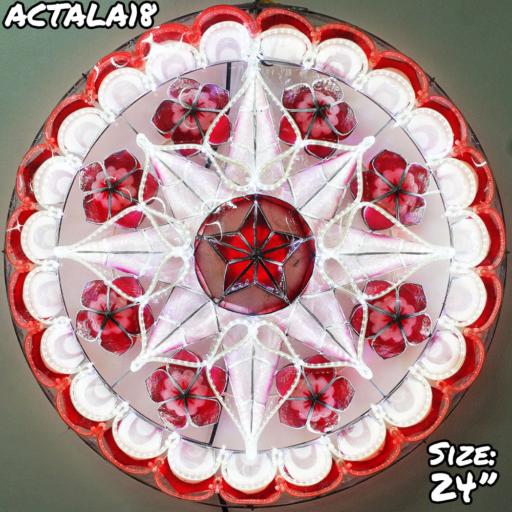 Hot Sale! Philippines Handmade Red/White Christmas Capiz Parol Lantern Star (24 Inches, 2 KG, 110 V)